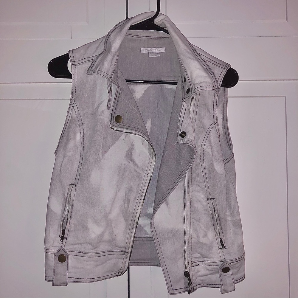 Charlotte Russe Acid Wash 2000s stretch denim vest
